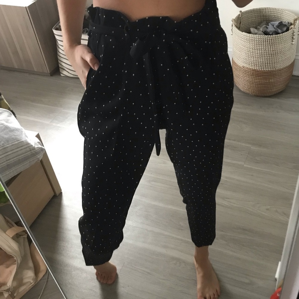 one High Waisted Polka Dot Trousers